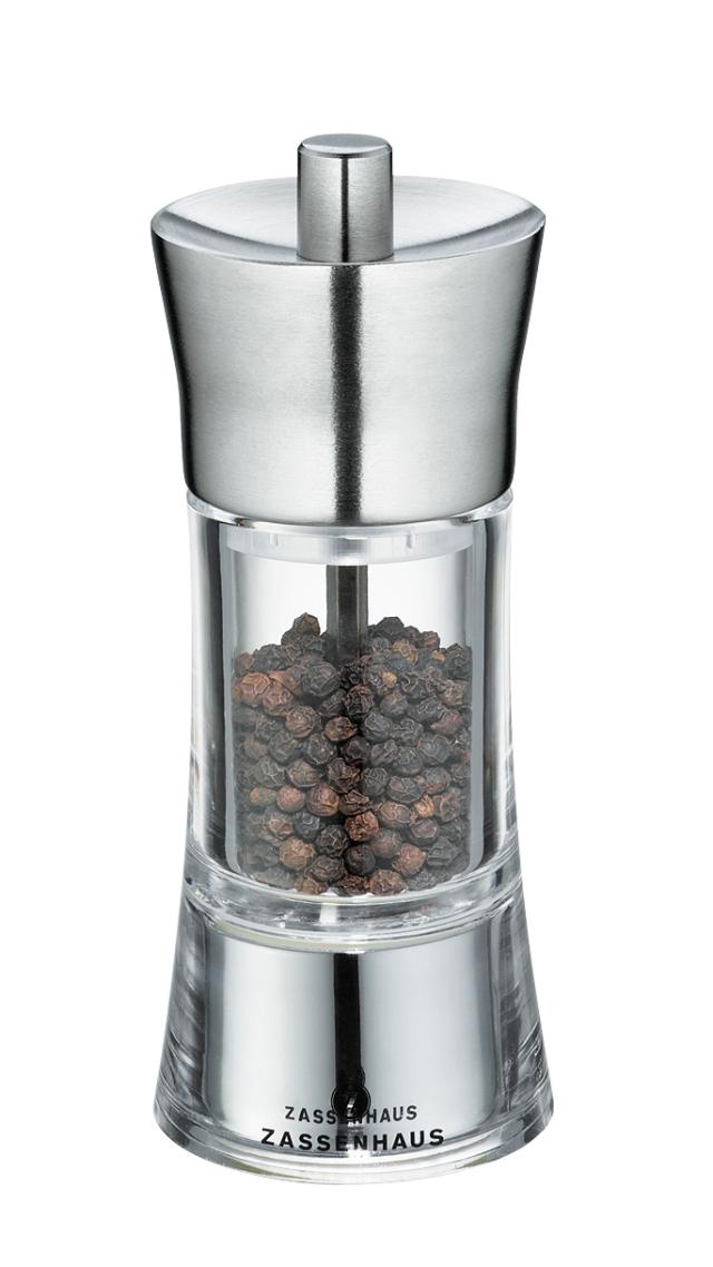 Pepperkvern i akryl/stål 14 cm