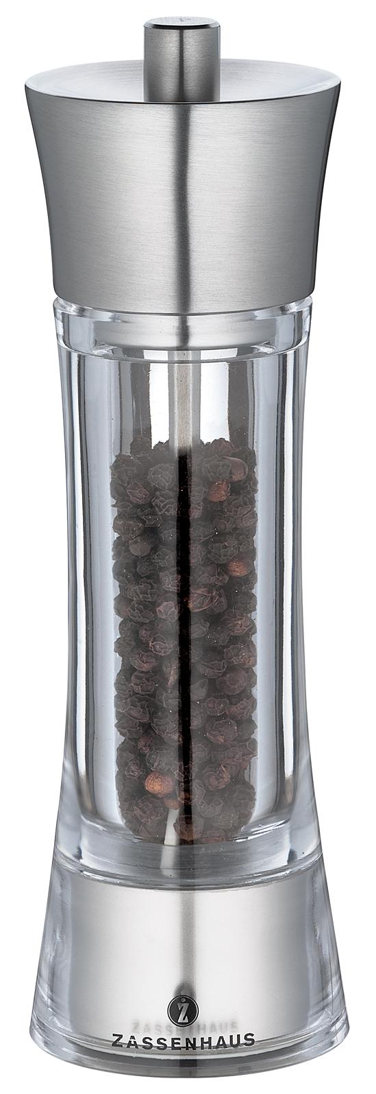 Pepperkvern i akryl/stål 18 cm